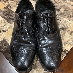 Florsheim Wing Tip Black Leather Shoes Mens 12